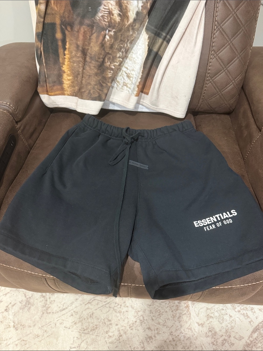 Fear of God ESSENTIALS Black Drawstring Athletic Shorts